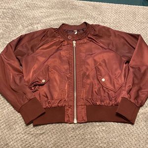 Maroon bomber jacket